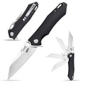 Eafengrow EF934 Pocket Knife D2 Steel Blade Folding Knife G10 Handle Liner Lock Camping Survival Tool Knives for Outdoor Camping Survival Hiking(black)