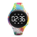 Focwony Digital Waterproof Pedometer Watch Fitness Tracker Step Counter Distance Alarm Clock StopwatchDate Great Gift for for Kids Childrens Teens Girls Boys (Colorful White)…