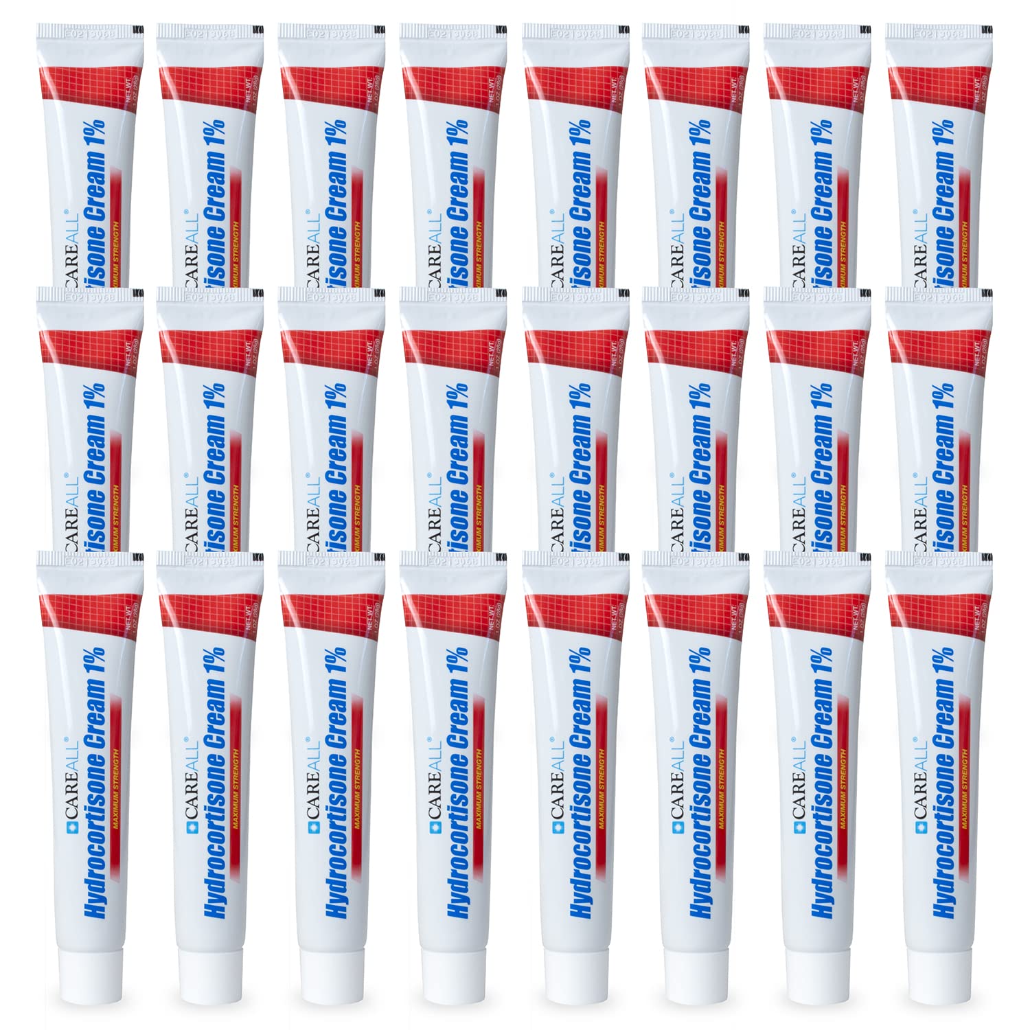 CareAll Hydrocortisone 1% 1oz Tube (Pack of 24) Maximum Strength Anti-Itch Cream Relief from Itching and Redness from Bug Bites Eczema Psoriasis Poison Ivy Oak and Sumac