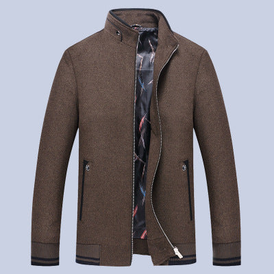 Men's Thick Slim Fit Jacket with Stand Collar