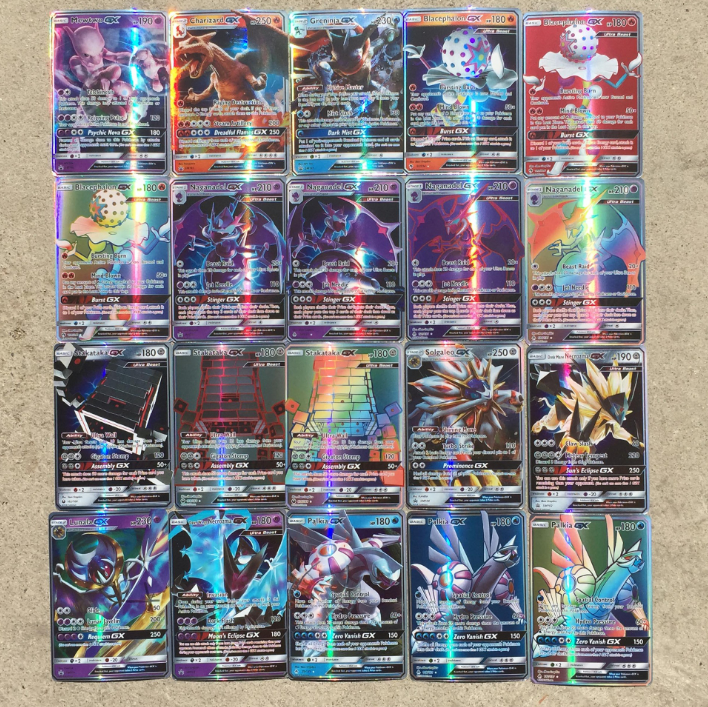 100 cartes à collectionner Pokémon GX - Cartes Flash