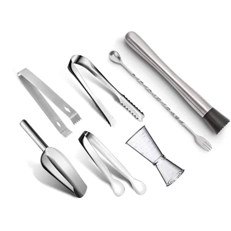 Stainless Steel Ice Scoop and Ice TongsFood Scoop Metal Ice Scooper&Buffet Clip for Home Bar Buffet Wedding Canisters Easy Clean & Durable (N-silver)