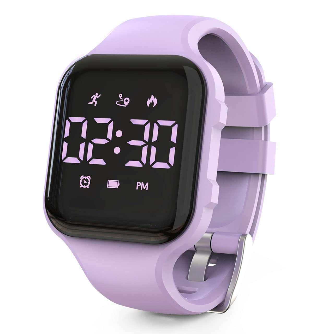 Konewos Kids Led Fitness Tracker Watch Non-Bluetooth Digital Pedometer Wristwatch Waterproof 12/24 H Stopwatch Calendar for Children Girls Boys Teens (Blue)