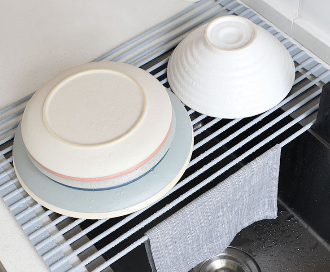 Foldable Kitchen Drain Rack and Shelf for Tableware
