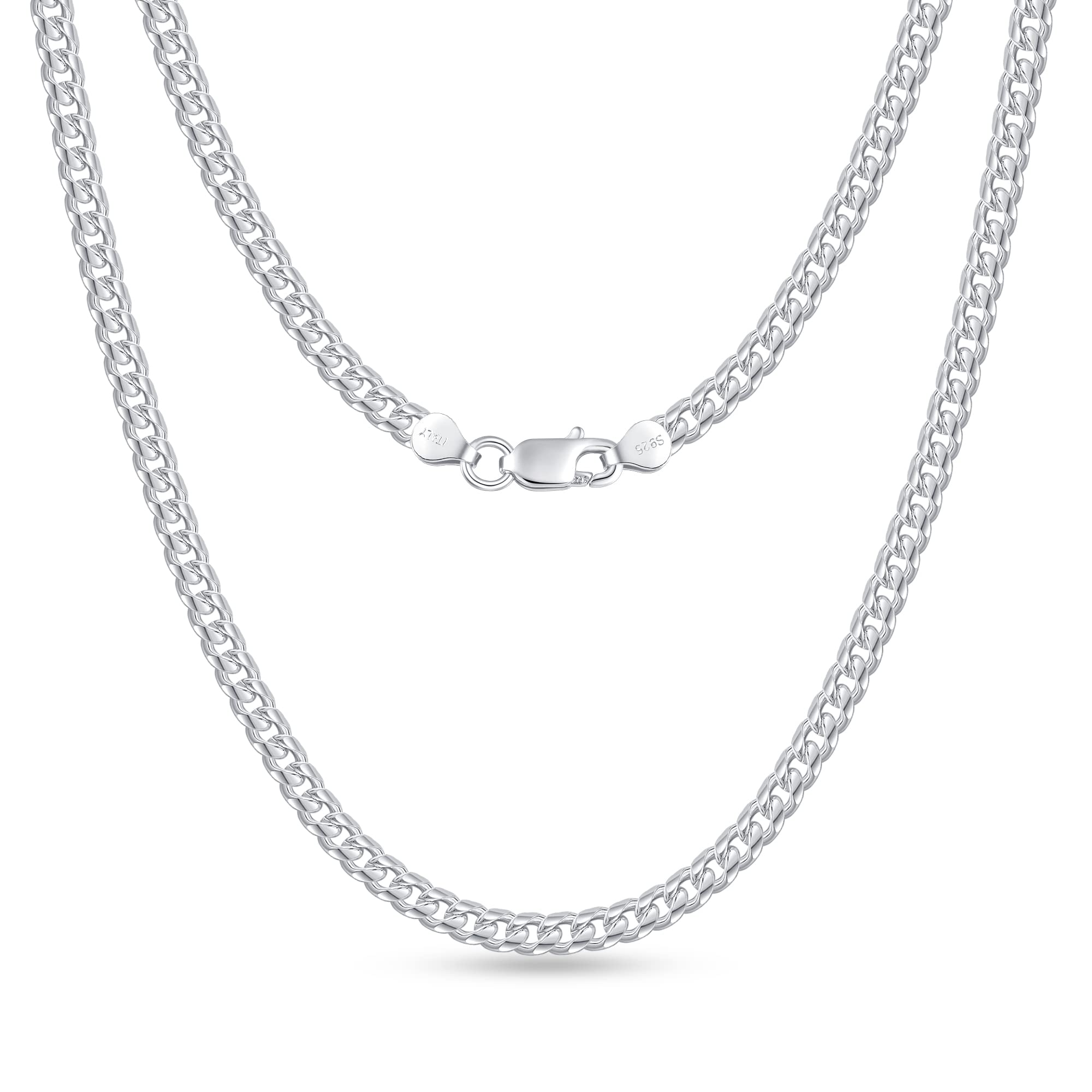 Silver Chain Silver Chain for Men - 20 Inch Silver Necklace Men Cuban Link Chain for Men 3mm Sterling Silver Chain for Men Mens Silver Chain Solid Mens Silver Necklace for Mens Jewelry Mens Gifts