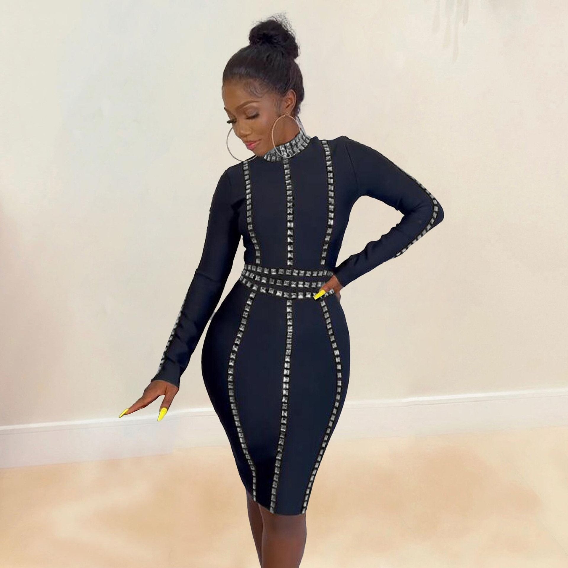Rhinestone Stretch Slim Fit Sexy Dress for Ladies
