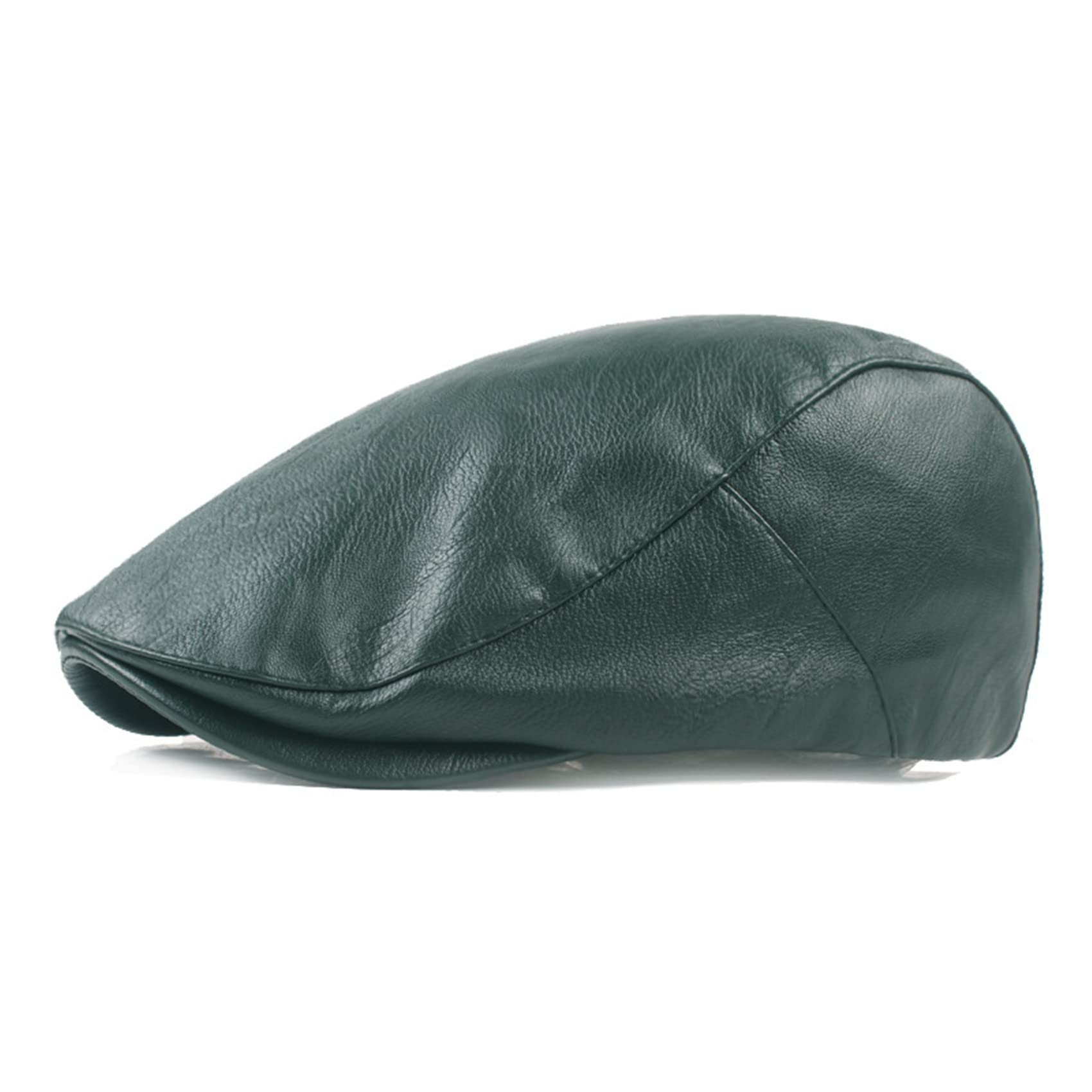 Idopy Mens Classic Faux Leather PU Driving Ivy Hat Fishing Golf Beret Newsboy Flat Cap Cabbie Green