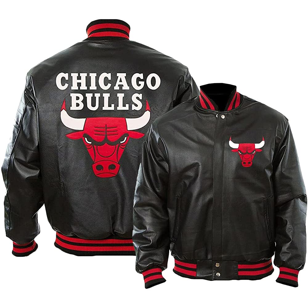 Blouson aviateur vintage en cuir pour homme Chicago - Veste de baseball universitaire Ultra Game en cuir noir (similicuir as1 alpha x_l regular regular)