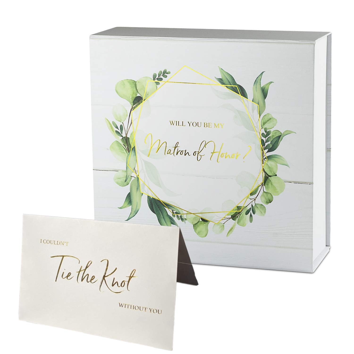 Matron of Honor Proposal Box - Gold Foil Stamped Will you be my Matron of Honor Gift Box I 1 Matron of Honor Box & Card I Perfect for Matron of Honor Gifts I Luxury Will you be my Matron of Honor Box