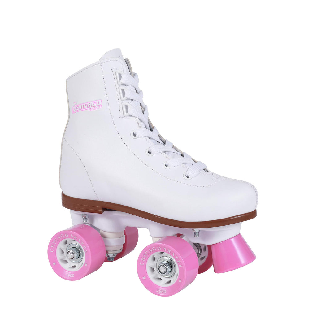 CHICAGO Girls Rink Roller Skate - White Youth Quad Skates - Size J13