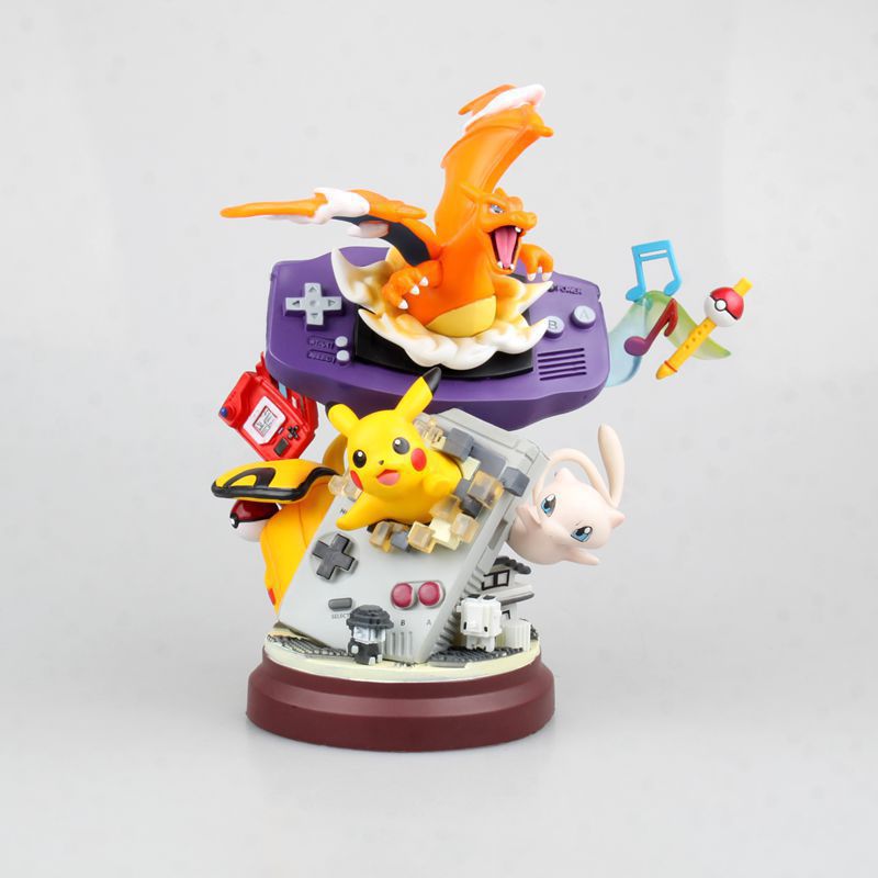 Pokémon GBA Game Console with Pikachu & Charizard Figures