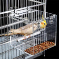 No Mess Bird Feeder for Cage Bird Feeder Automatic Bird Feeder for Cage Acrylic No Spill Bird Cage Feeder for Parakeet Parrot Cockatiels Lovebirds Canaries Finches Cage Seed Feeder (Small)