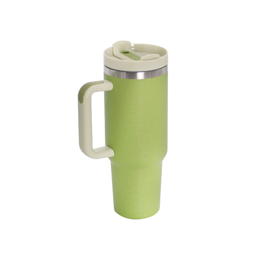 40oz Stainless Steel Travel Mug with Straw & Handle