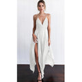 Women's Sexy V-neck Backless Halter Split Dress