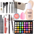 YBUETE Makeup Set Full Kit for Girls Teens Women Makeup Present Set Includes Eyeshadow Foundation Blusher Eyebrow Pencil Mascara Eyeliner Brushes Lip Gloss Sponge Cosmetic Bag