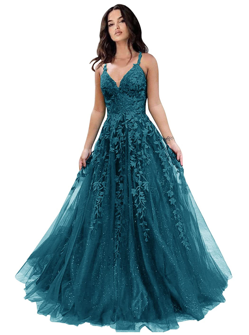 Womens Semi Formal Cocktail Party Bodycon Dress Elegant Lace Long Sleeve Sexy V Neck Work Midi Dresses with Belt