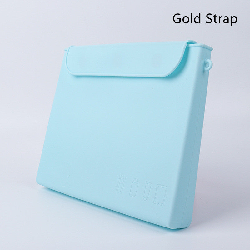 Organisateur de maquillage décontracté en silicone grande capacité pour femme