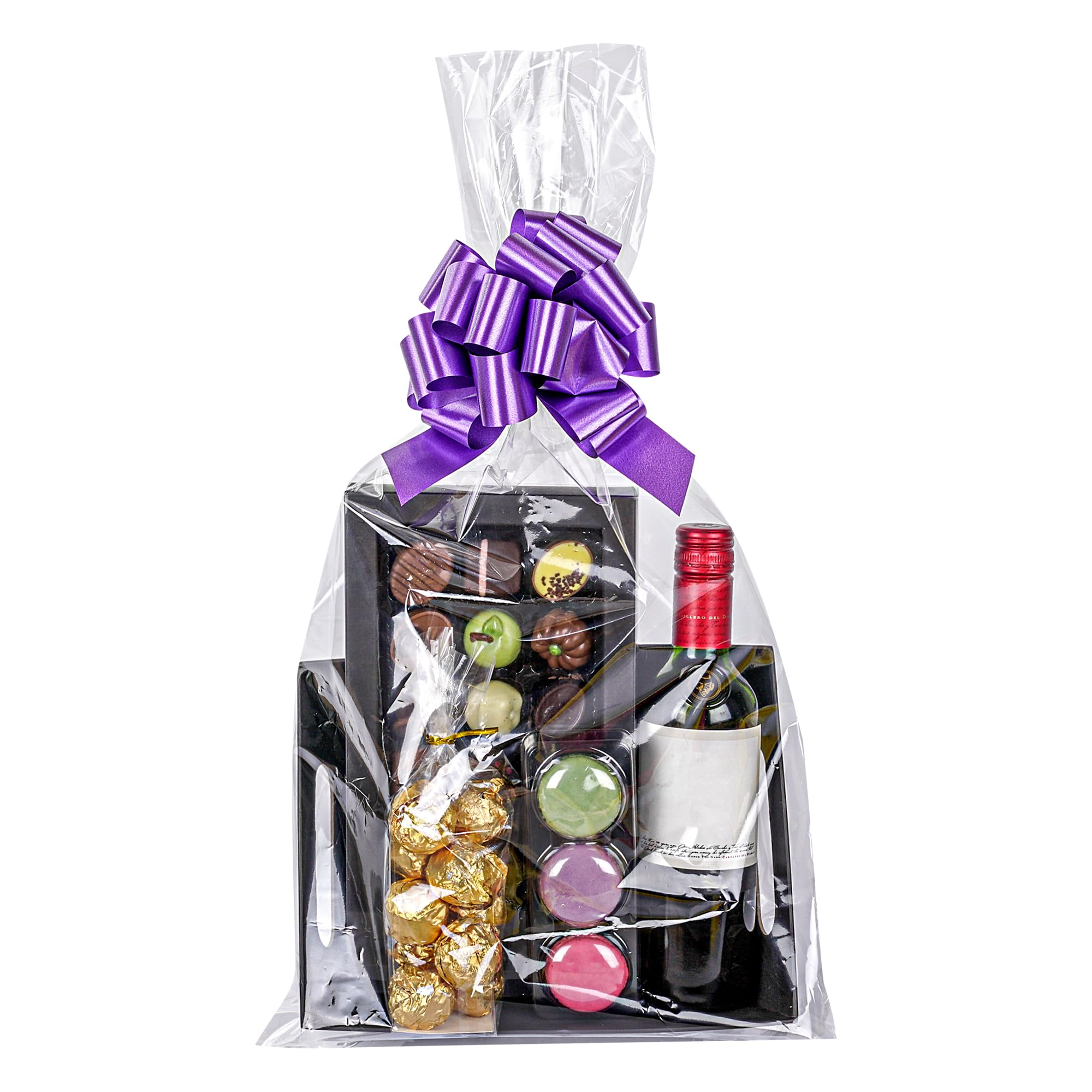 Restaurantware Bag Tek 14 x 24 Inch Gift Basket Wraps 100 Wraps For Part Favors - Durable Disposable Clear Plastic Basket Sheets For Wedding Or Party Gifts