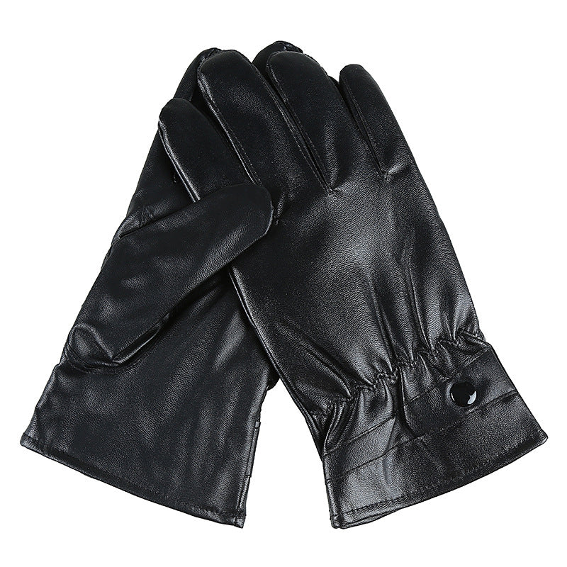Men's Winter Touchscreen Gloves - Warm Leather for Riding