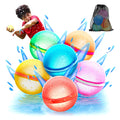 【Lot de 6】Ballons à eau magnétiques réutilisables à remplissage rapide pour enfants, activités de plein air, sans latex, jouets de piscine, de plage, de bain, bombe à eau auto-obturante à remplissage rapide pour jeux d'été