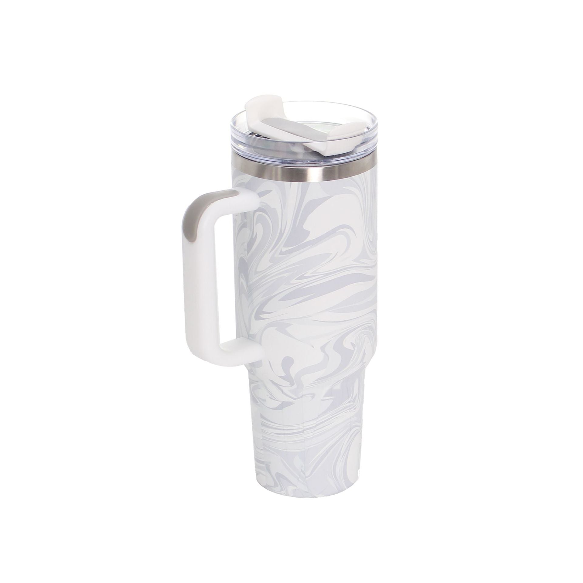 40oz Stainless Steel Travel Mug with Straw & Handle