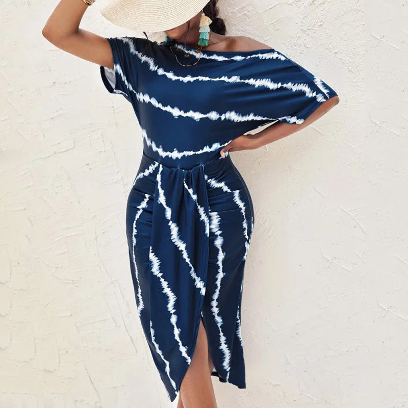 Summer New Cross-Border Women's Floral Irregular Dress