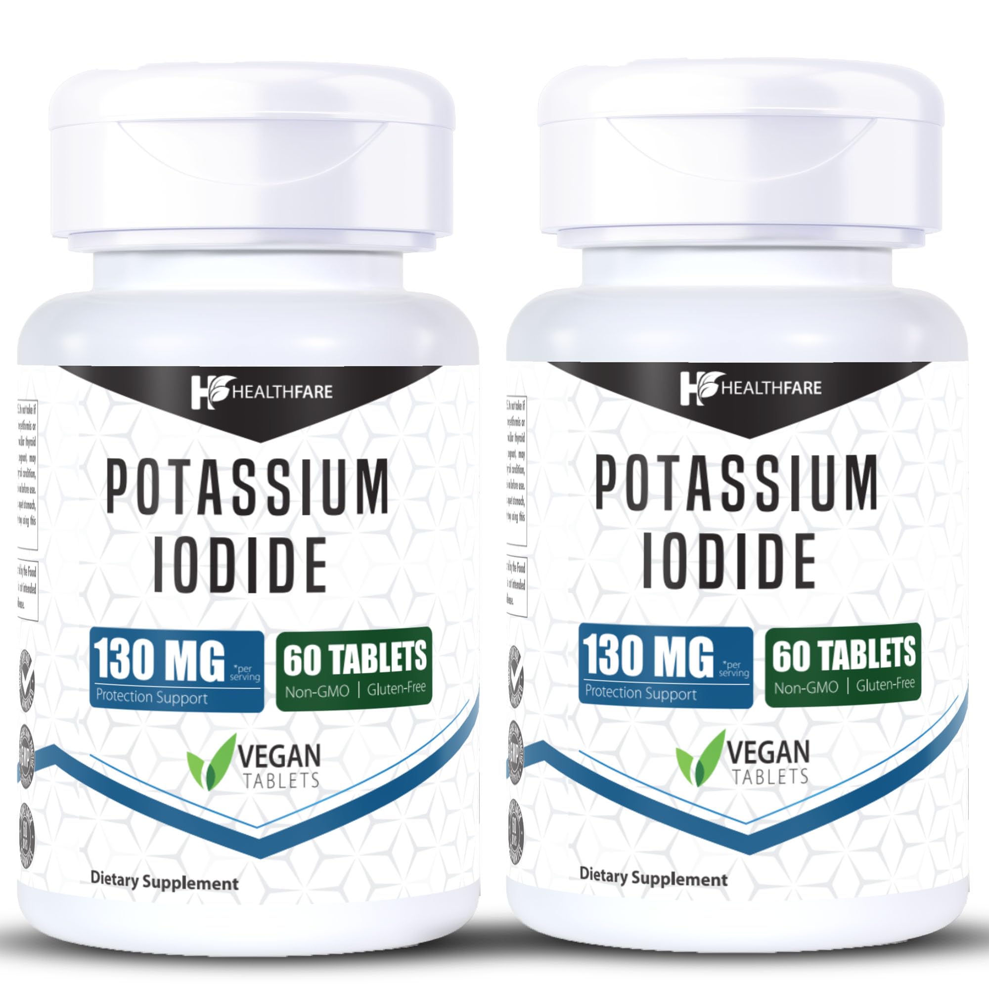 HealthFare Potassium Iodide Fast Dissolving Tablets 130 mg (120 Tablets) EXP 05/2032 Ki Pills (2-Pack)