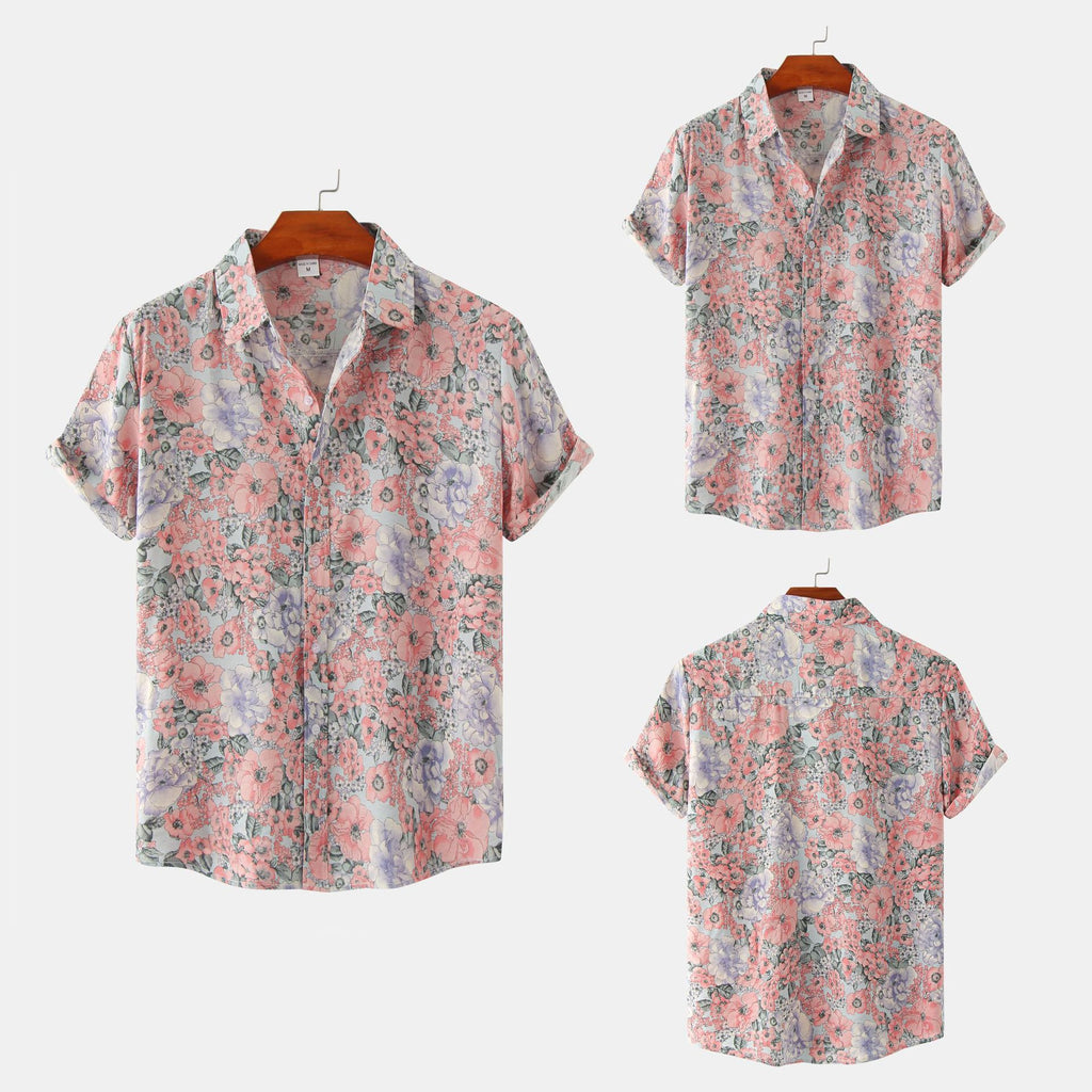 Men's Casual Short Sleeve Floral Shirt Summer 2022