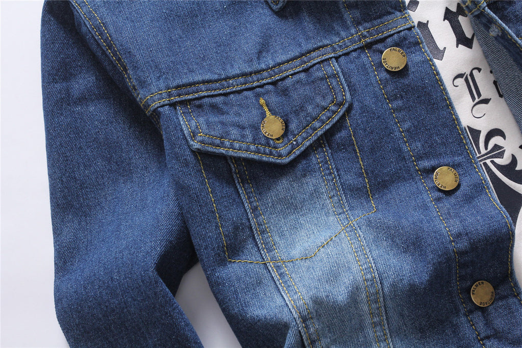 2020 Men's Slim Fit Denim Jacket for Fall Fashion