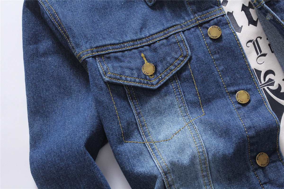 2020 Men's Slim Fit Denim Jacket for Fall Fashion