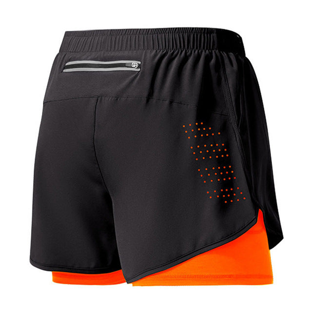 Men's Quick-Dry Running Shorts, Dual-Layer Training Shorts