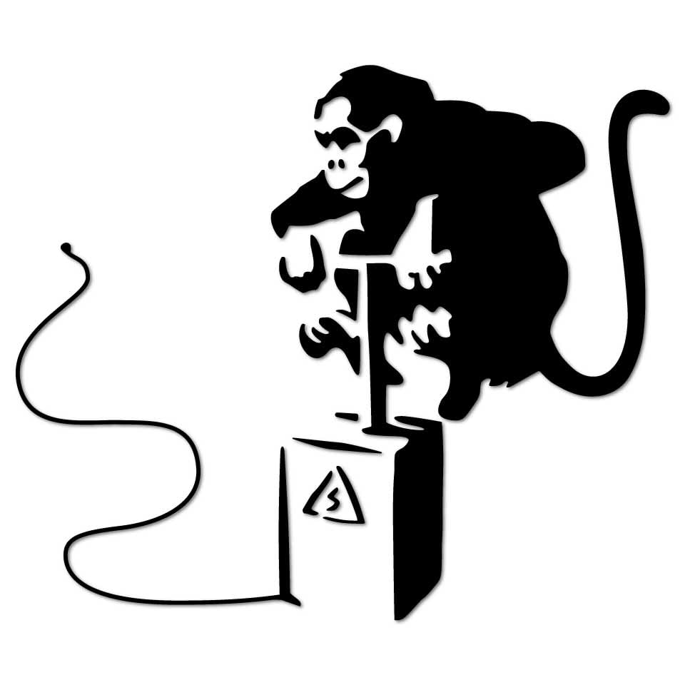 Sticker Town Autocollant pour MacBook Portable Banksy Monkey Bomb