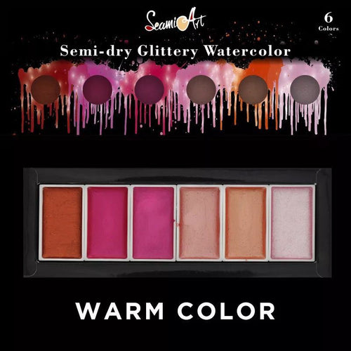 6-Color Pearl Metallic Solid Watercolor Paint Set
