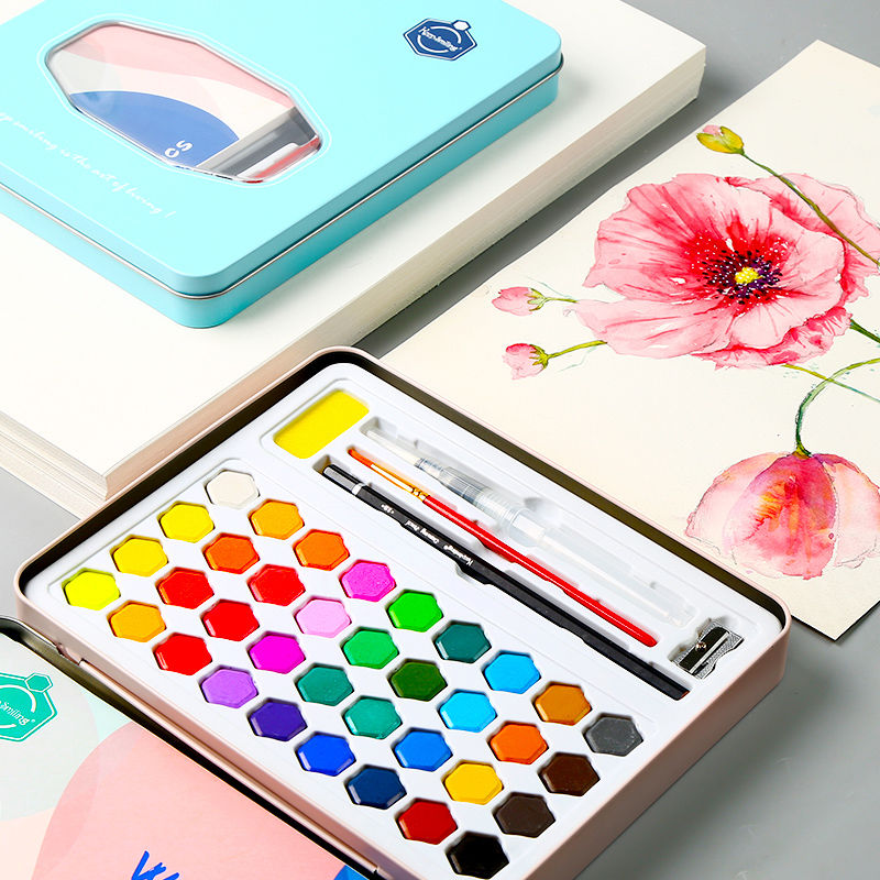 Bogliuno - Set de peinture aquarelle solide 36 couleurs pour débutants