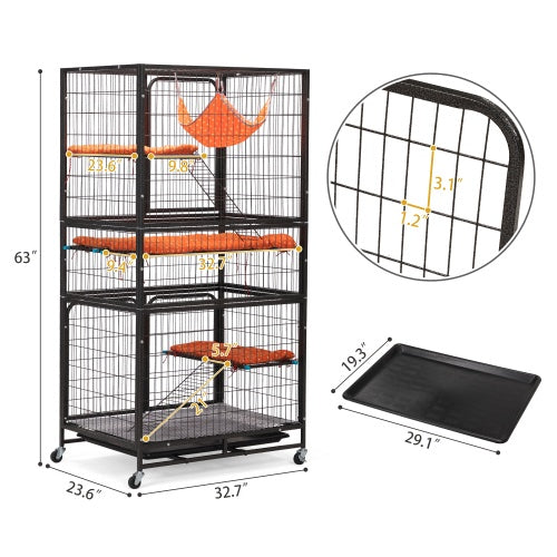 Cages pour animaux à 4 niveaux, Cages pour chats avec échelles, Cages pour lapins