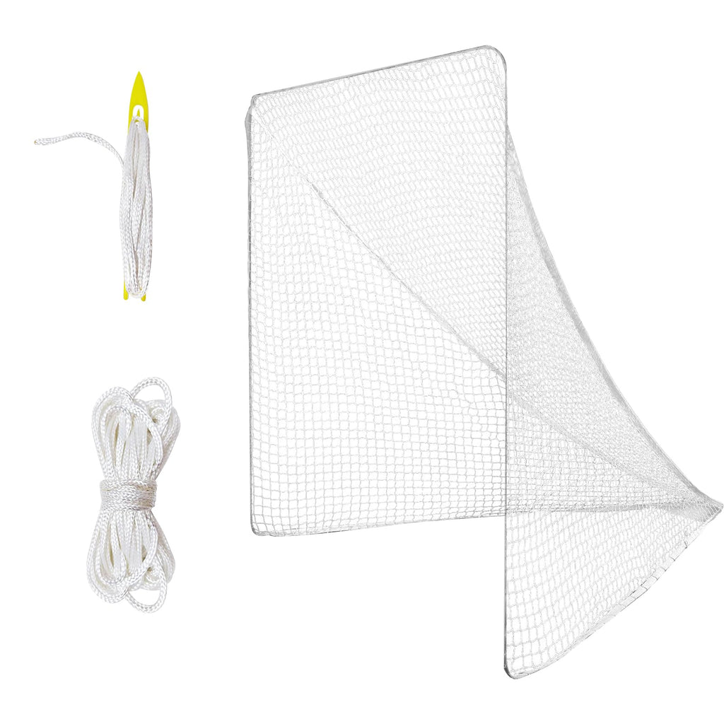 4mm Heavy Duty 6’X6’X7’Lacrosse Replacement Net with 1x Installation Tool and 2x49ft Lacrosse Goal Net Lacing Rope Lacrosse Net for Lacrosse Practice or Competition of Backyard Playground