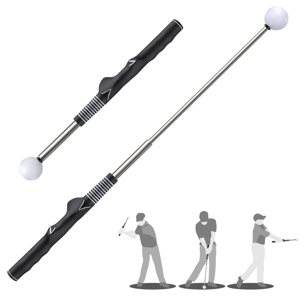 GreenHaven Retractable Golf Swing Training Aid Golf Swing Trainer Right-Handed Golf Grip Trainer for Warm-up & Indoor Practice Strength and Tempo Training Rod Golf Accessories for Men