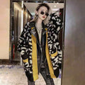 Leopard Print PU Leather Jacket with Zipper Pockets