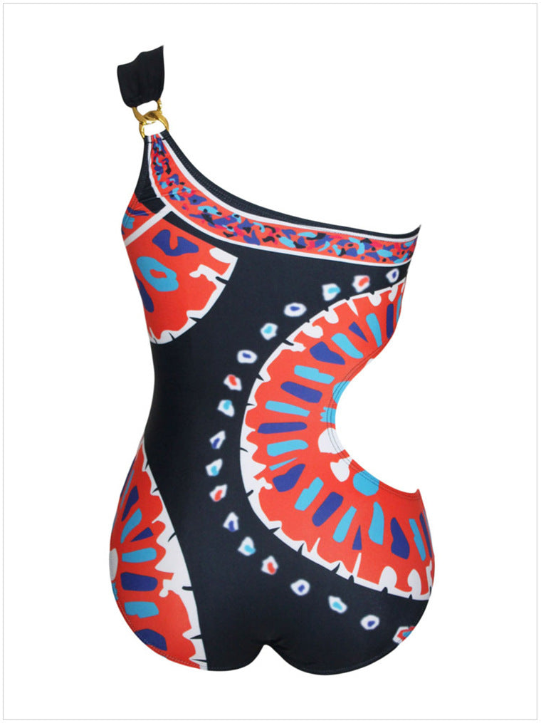 Printed Triangle One-Piece Swimsuit