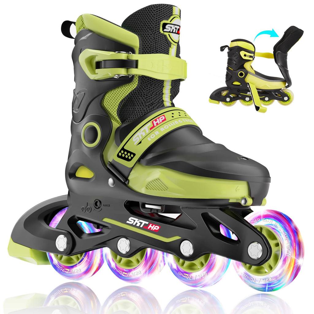 Kids Inline Skates for Girls Roller Blades Boys Adjustable Inline Skates Kids Roller Blades with Light up Skate Wheels Fun Illuminating Beginner Skating Shoes