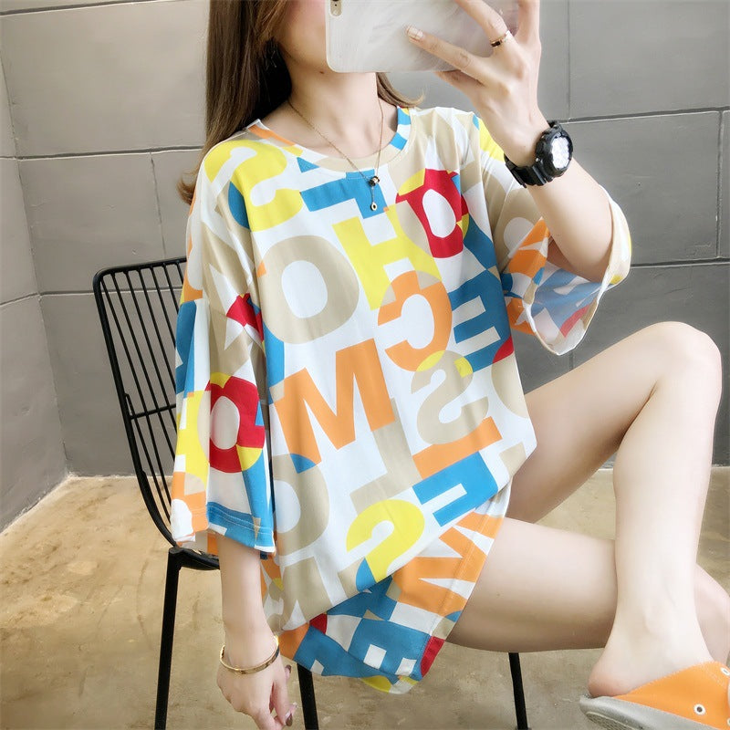 Korean Style Loose-Fit Short Sleeve T-Shirt for Women