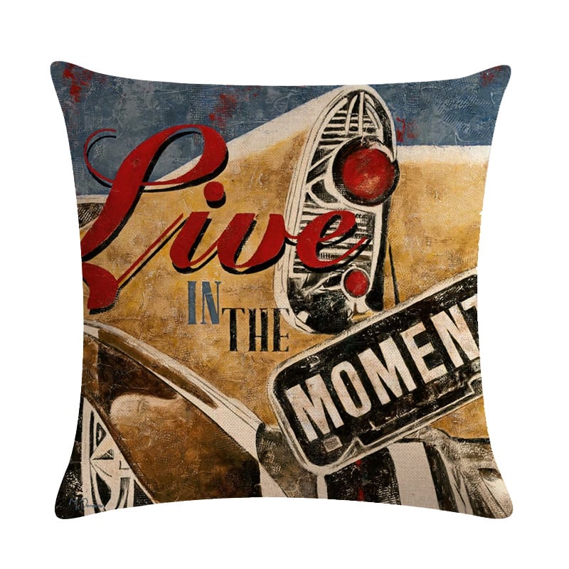 Retro Linen Sofa Pillow and Car Cushion Cover