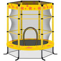 55 Inch Kids Trampoline With Safety Enclosure Net, 4.5FT Outdoor Indoor Trampoline For Kids Purple