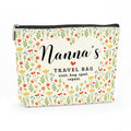 Nannas Travel Bag Mothers Day Makeup Bag Nanna Grandma Gifts Grandma Birthday Gifts Funny Coloful Floral Cosmetic Bag for Women Nana Gigi Mimi Nanny Granny Chirstmas Appreciation Retirement Gifts