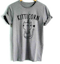 Unicorn T-Shirt with Short Sleeves and Letter Design