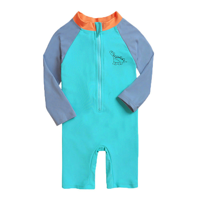 Dinosaur Print Summer One-Piece Swimsuit for Kids