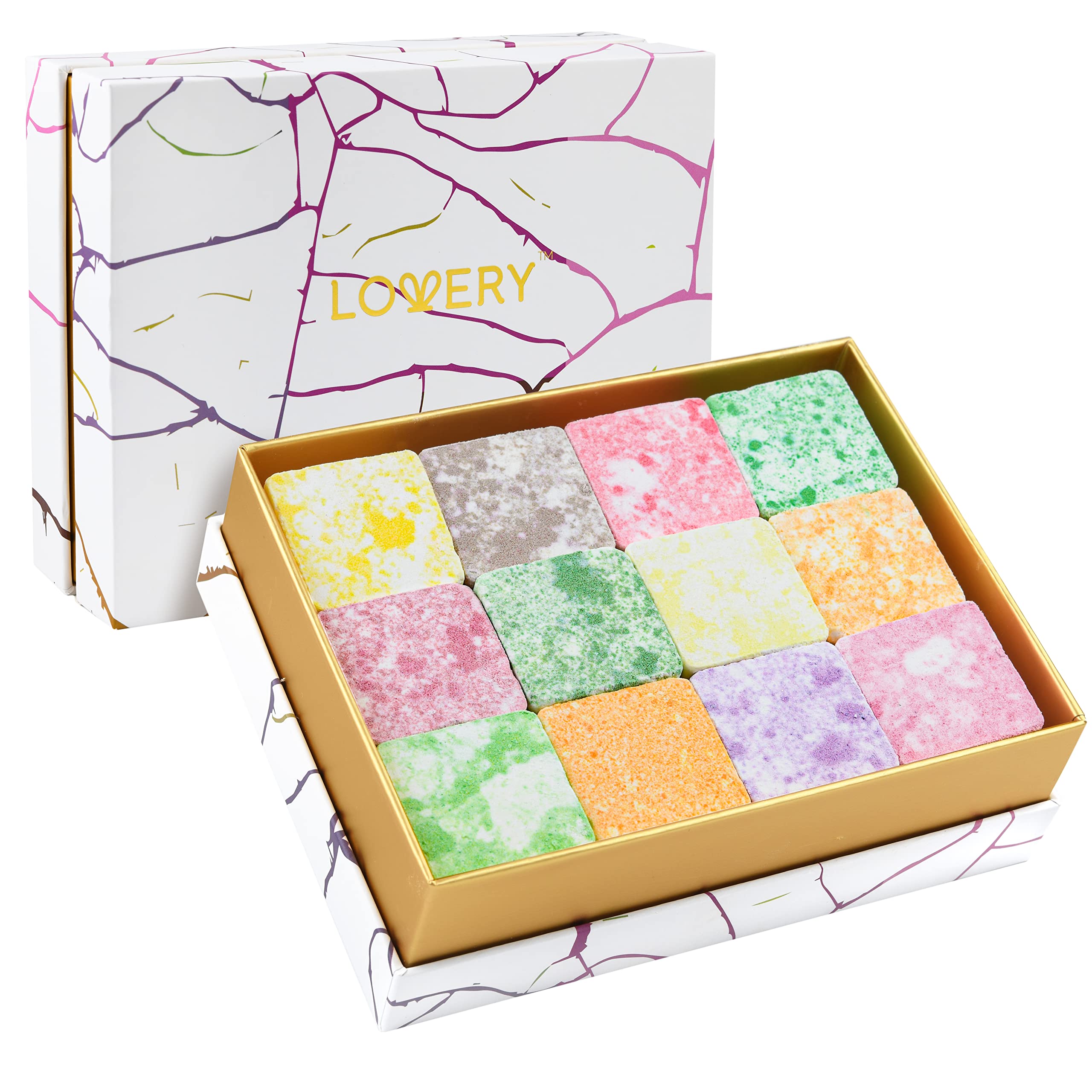 Valentine Aromatherapy Shower Steamers Variety Pack of 12 Shower Bombs Natural Scented Marble Shower Tablets Birthday Relaxing Gift Ideas for Women & Men Essential Oil Bath Bomb Eucalyptus & Mor