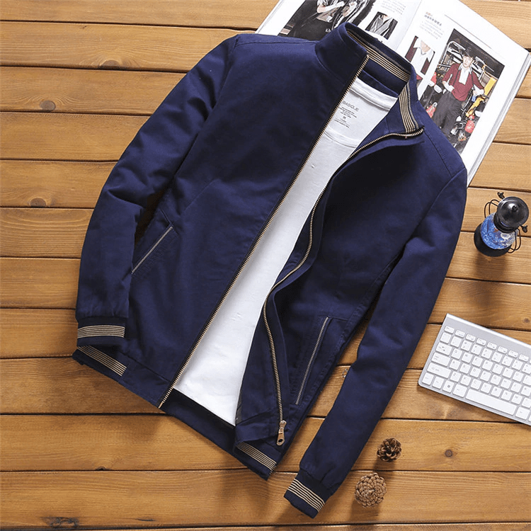 Men's Slim Fit Winter Jacket with Stand Collar