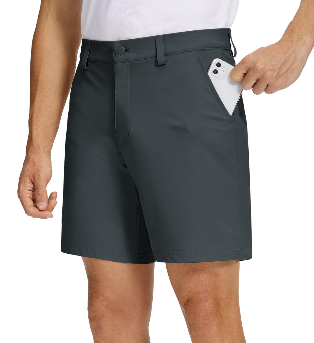Willit Mens Golf Shorts Stretch Work Dress Shorts Quick Dry Athletic Casual Shorts with Pockets 7" Deep Gray 40W