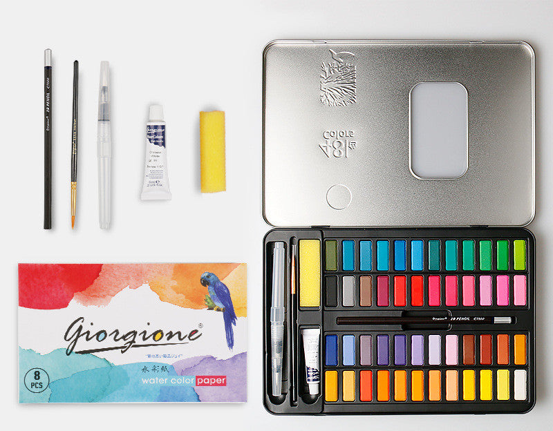 Complete 36/48 Colors Watercolor Paint Set and Accessories